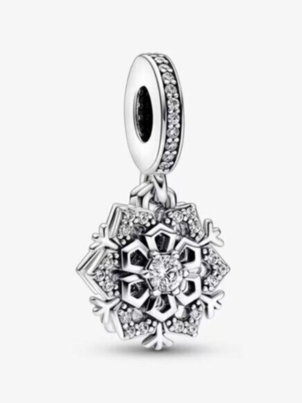 Pandora Sparkling Snowflake Double Dangle Charm